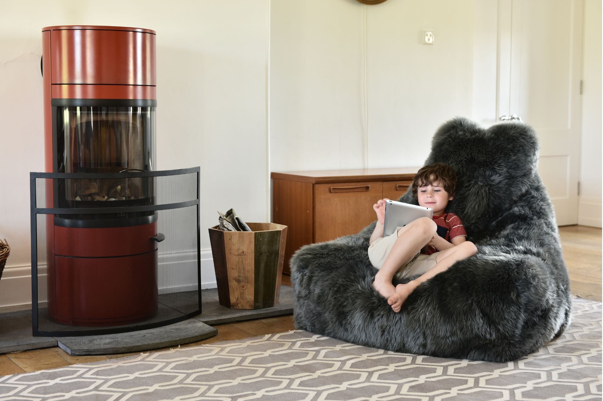 Extreme Lounging Mighty B-Bag Grey Fur Indoor